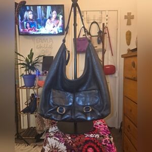 Elegant Black Leather Hobo Bag